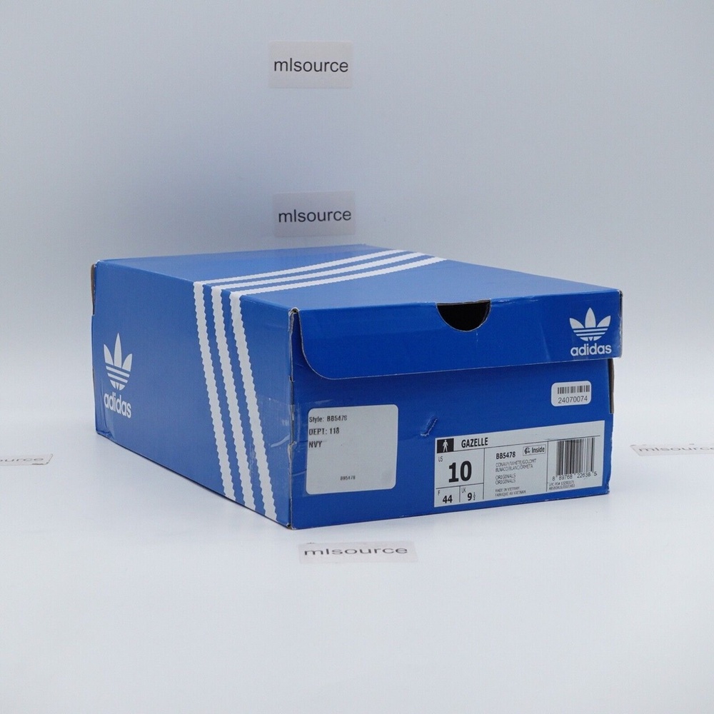 NEW adidas Originals Gazelle Sneakers BB5478 Collegiate Navy/White - Picture 4 of 8